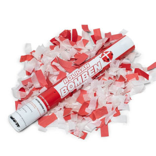 Rød/hvid konfettirør 