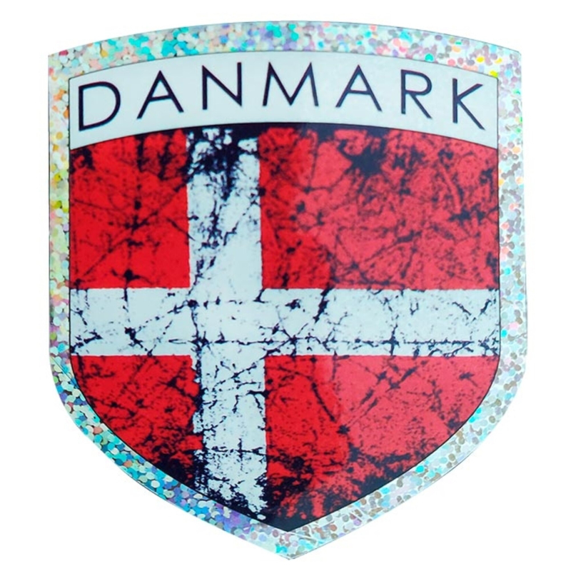 Klistermærke - Nedtonet dansk flag