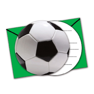 Invitationskort og konvolut med fodbold