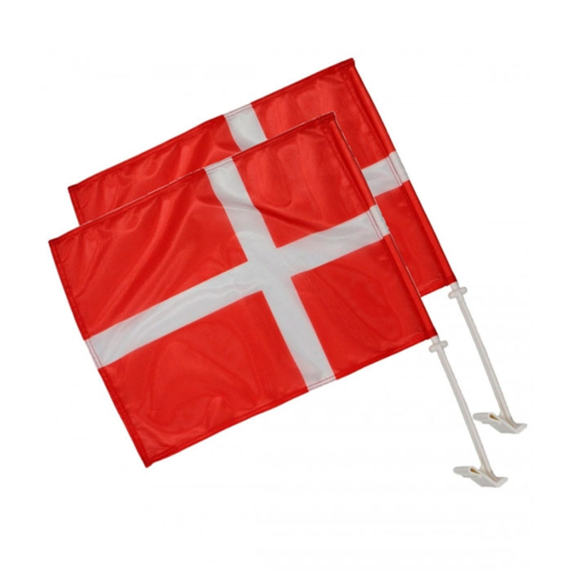 Billede af Dannebrogsflag til bilruden - 2 stk