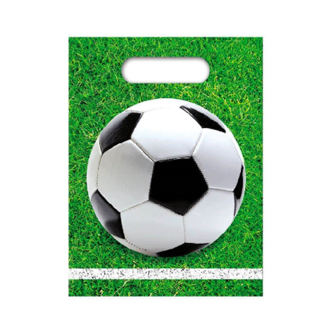 Slikpose med fodbold motiv til fodboldfest eller børnefødselsdag
