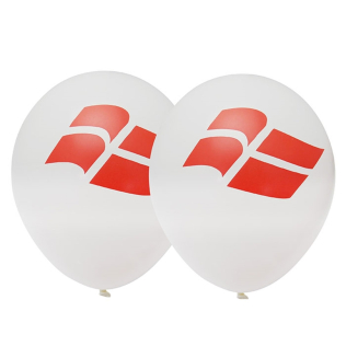 Hvide balloner med dannebrog