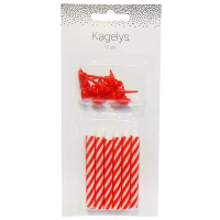 Kagelys i rød og hvide farver