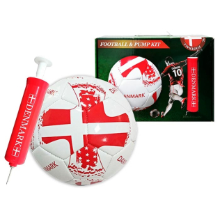 Læder fodbold med pumpe i str. 5