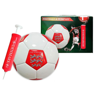 Læder fodbold med pumpe i størrelse 5