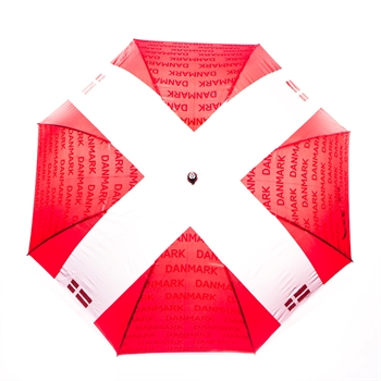 Paraply - Dannebrog - Rød/hvid