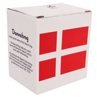 Krus med dannebrog i rødt og hvidt