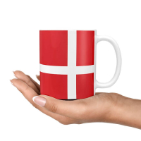 Dannebrog kop i rød og hvid