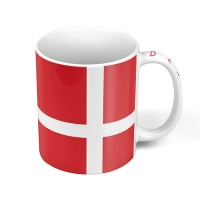 Krus med dannebrog i rødt og hvidt