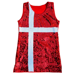 Paillet kjole med Dannebrog