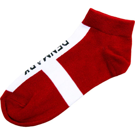 Danmark sokker i rødt og hvidt design