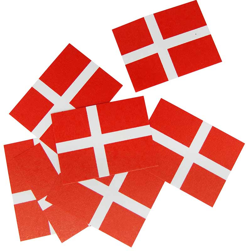 Dannebrog Strøflag papir - 150 stk