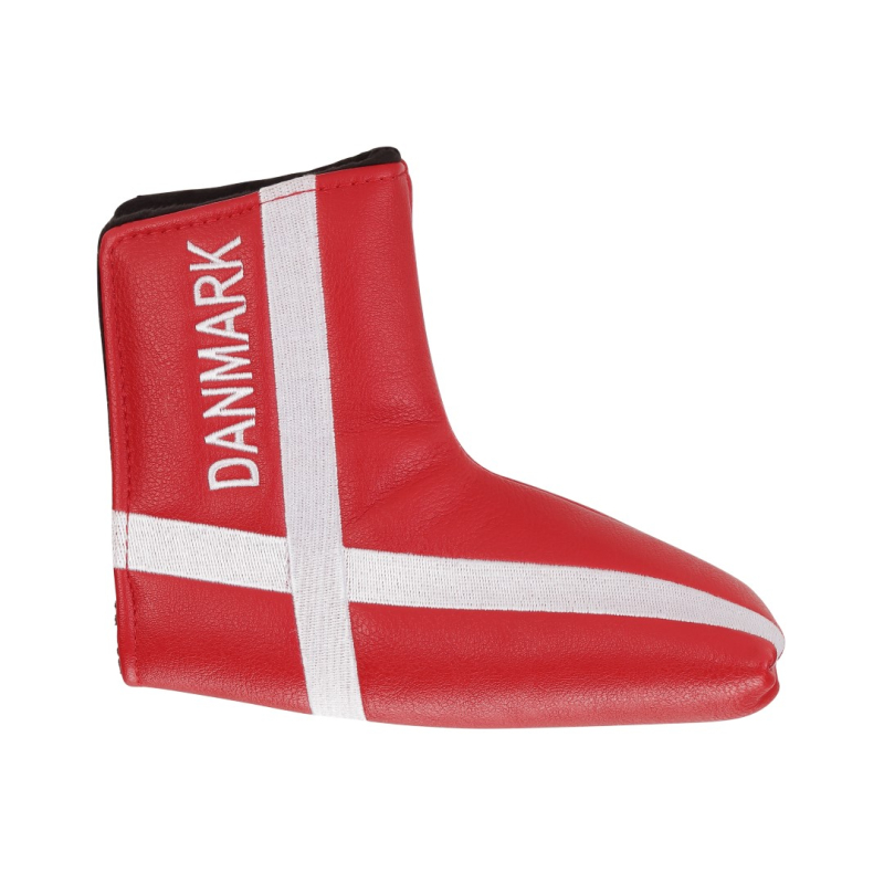 Rødt puttercover med hvidt kors, 