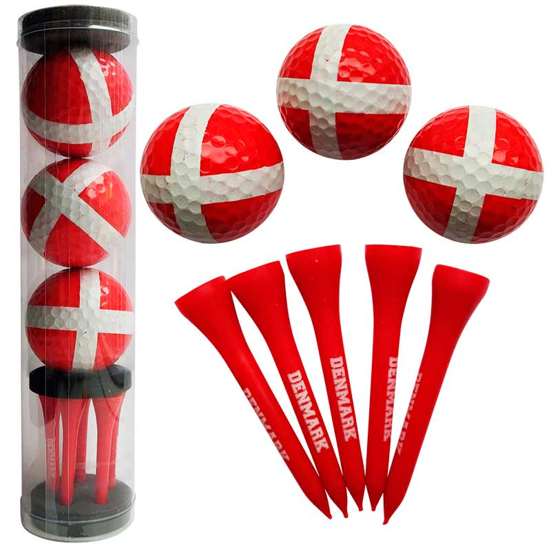 Golfbolde og Tees - Dannebrog