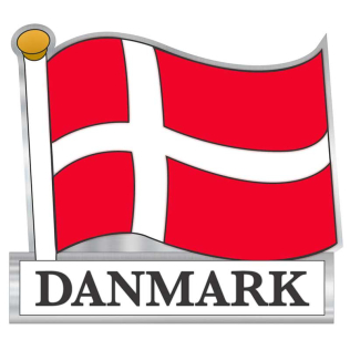 Klistermærke Flagstang Danmark Folie Bredde 7 cm