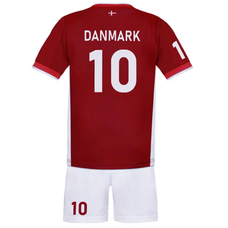 Danmark fodboldsæt til børn set bagfra