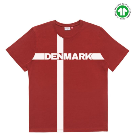 Dannebrog tshirt med Denmark print i rød og hvid