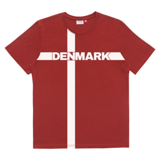 Dannebrog tshirt med Denmark print i rød og hvid
