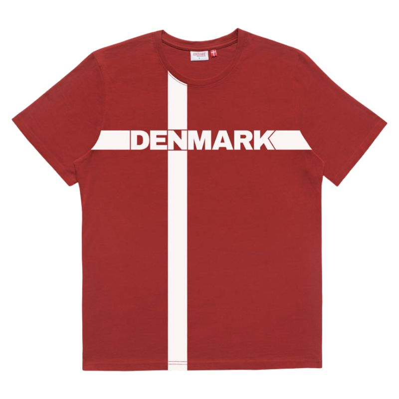 Dannebrog tshirt med Denmark print i rød og hvid