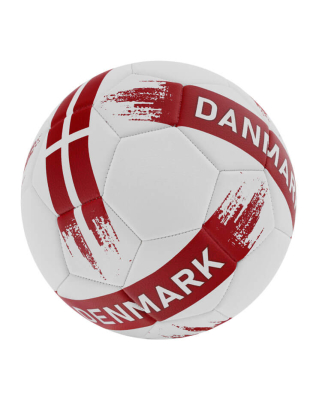 Fodbold i rød og hvid med teksten 