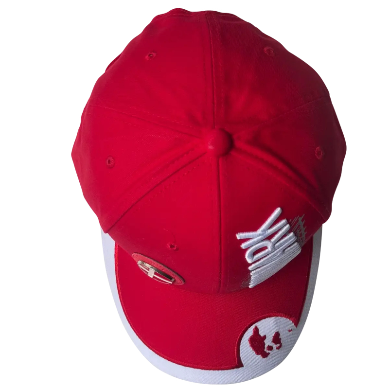 Kasket Danmark med metalflag set ovenfra