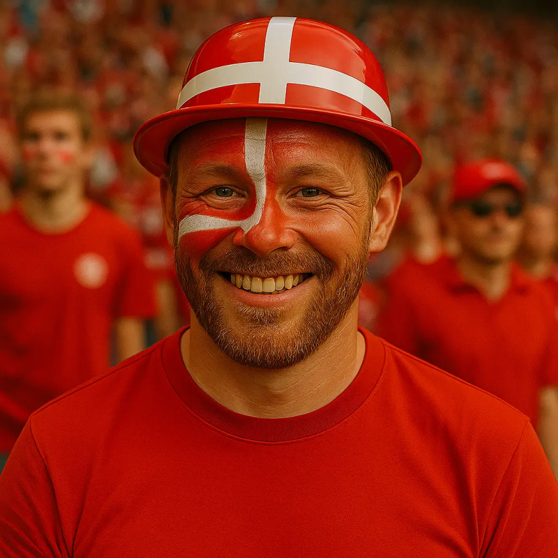 Danmark hat - Rød/hvid