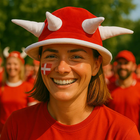 Roligan hat peak I rød og hvid