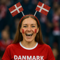 Danmark hårbøjle med glimmerflag