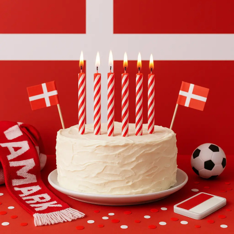 Kagelys i rød og hvid