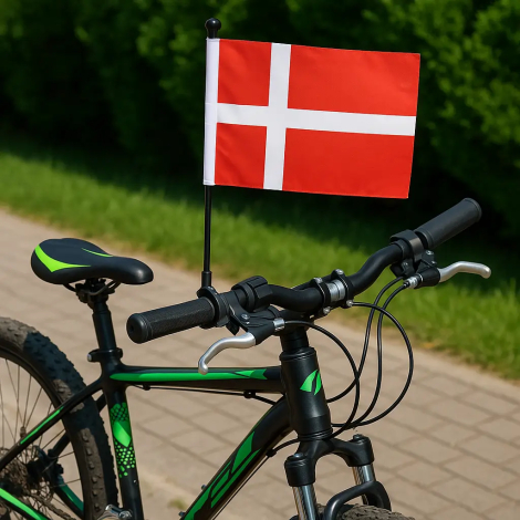 Cykelflag med Dannebrog