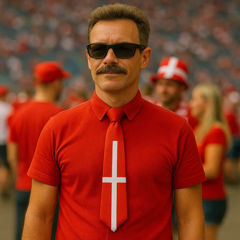 Danmark slips i rød og hvid og polyester kvalitet