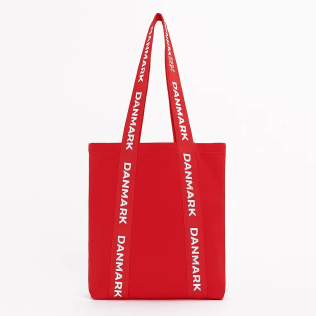 Rød Danmark kanvas taske med 