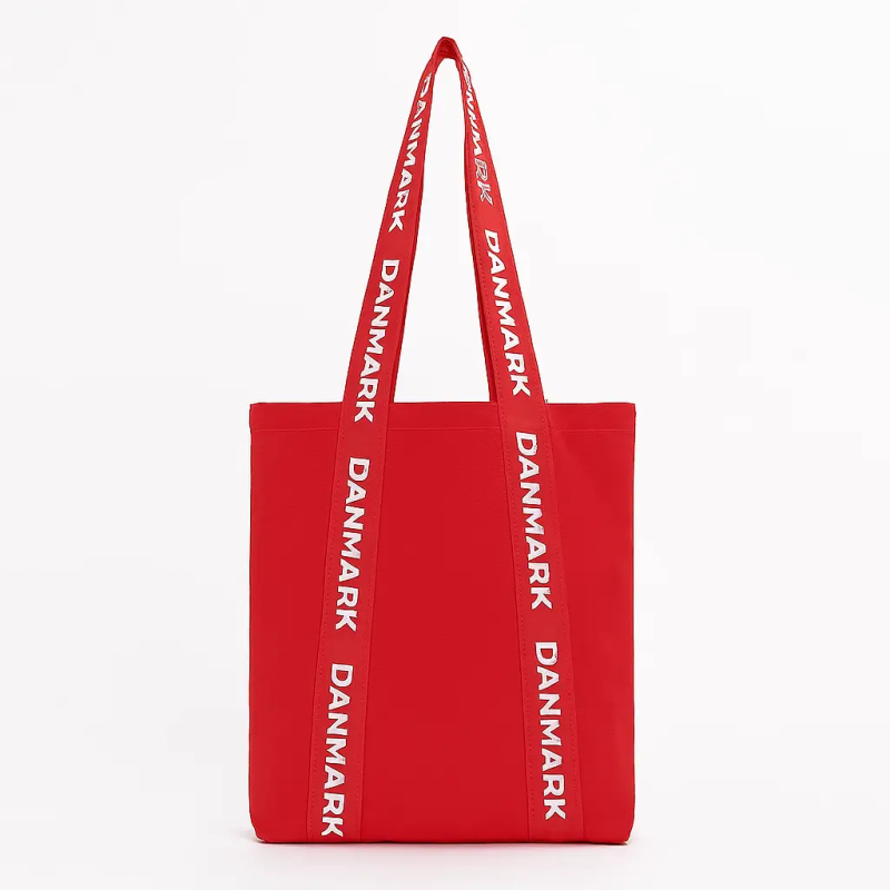 Rød Danmark kanvas taske med 