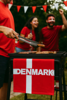 Dannebrog viskestykke – rødt og hvidt køkkenklæde med dansk flag