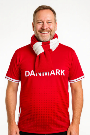 Danmark fodboldtrøje i rød