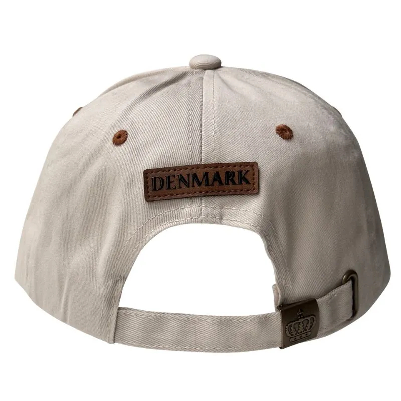 Danmark kasket i beige set bagfra med justerbar rem