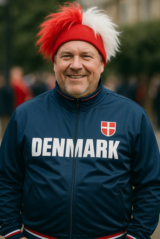 Danmark sportsjakke i navy på dansk roligan