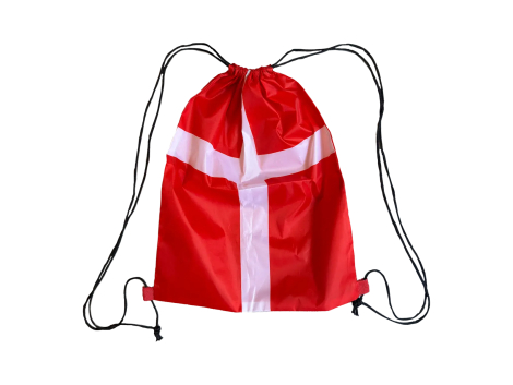 Danmark gymnastikpose – rygsiden med snørelukning og dansk logo