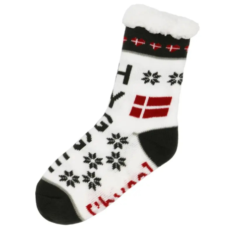 Hyggesokker med Hygge-print str. 36-41 – varme bløde sokker