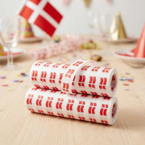 Serpentiner med Dannebrog motiv