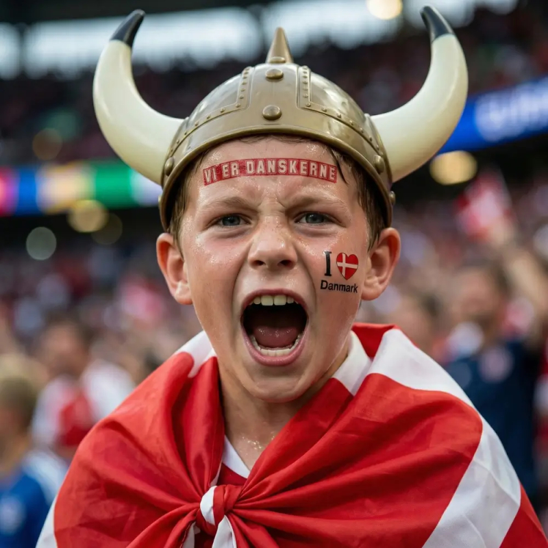 Dansk roligan barn med fan tatoveringer