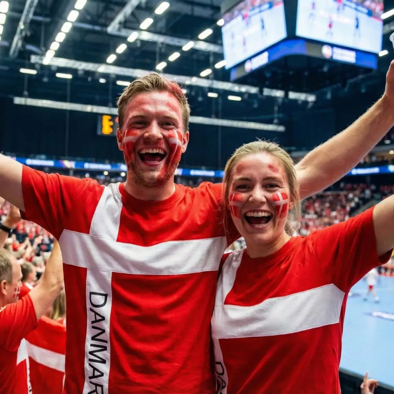 To danske roligans iført Danmark tshirt