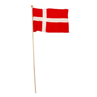 Dannebrogsflag på bambuspind 61 cm – lille dansk flag til fanfest