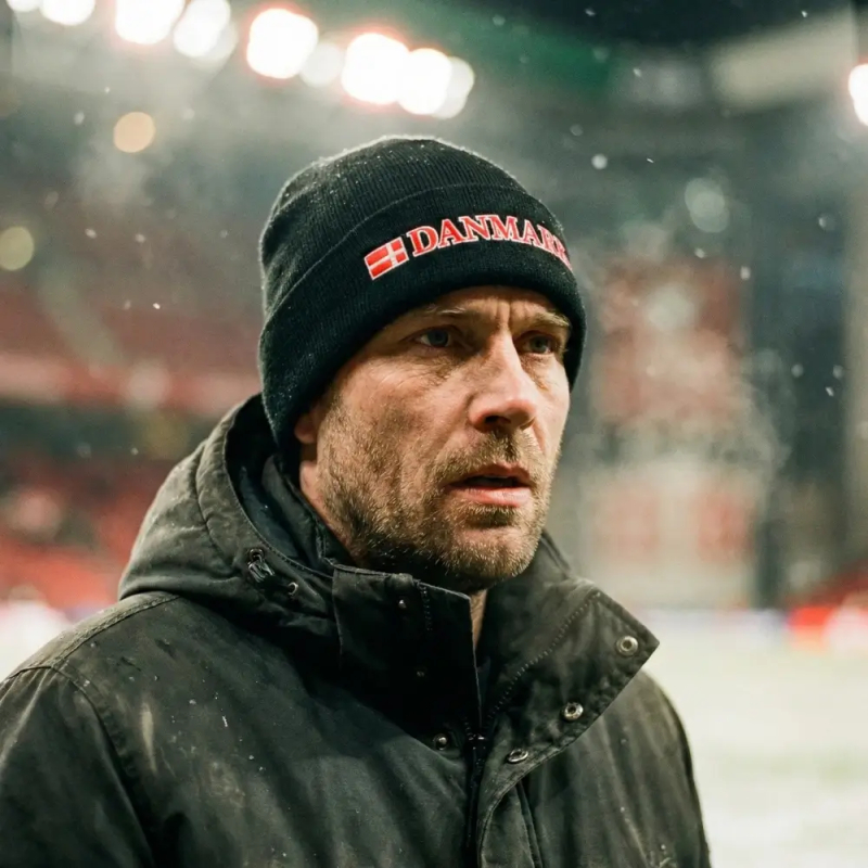 Sort Danmark hue med broderet flag