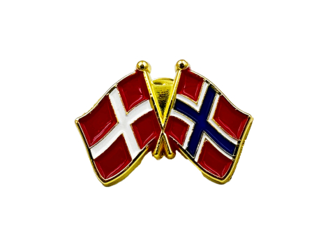 Danmark-Norge flag pin – venskabspin med Dannebrog og norsk flag