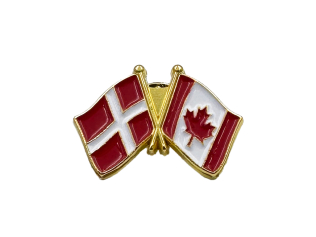 Danmark-Canada flag pin – venskabspin med Dannebrog og canadisk flag