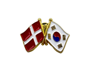Danmark-Sydkorea flag pin – venskabspin med dansk og sydkoreansk flag
