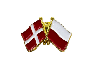Danmark-Polen flag pin – venskabspin med dansk og polsk flag