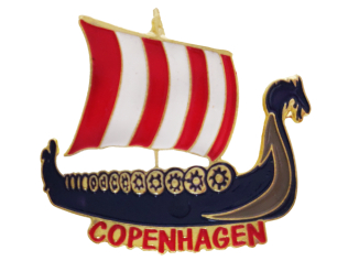 Vikingeskib Copenhagen pin – emaljeret langskib souvenir