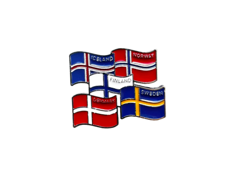 Nordic Countries flag pin – nordiske landes flag emaljeret nål